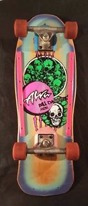 Rare Blue Fade Vintage 1989 Alva Bill Danforth Circle of Skulls Mini Skateboard