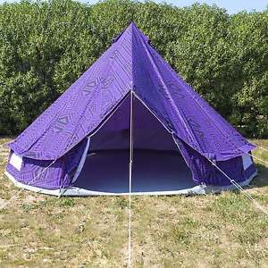 Boutique Camping Tents 5m Purple Rain Bell Tent With Zipped in Ground Sheet