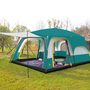 8 persons Tent Triple Family Camping Tents Three Rooms Waterproof Breathability