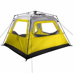 PahaQue Basecamp10' x 9 Tent Grey/Ylw Spacious 6-person design Quick Pitch frame