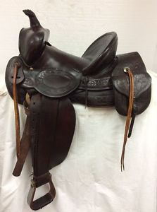 AL Furstnow Collector #23 13" Hard Slick Seat Saddle with Attached Saddle Bags
