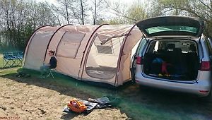 skandika Familienzelt Esbjerg Travel 4, Sand/Rot, 16046