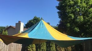 Vintage Canvas Dining Canopy Sun Shelter Camping Camp 12' X 12'