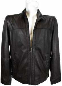 Milestone Giacca Di Pelle Uomo Vera Agnello Nappa marrone scuro nuovo 7027