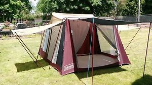 8 Person Coleman 9232-141 Three Room Cabin Tent 9 X 14  Nice!