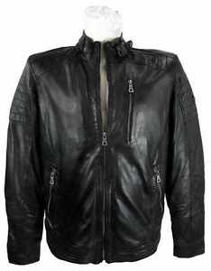 Jilani Giacca In Pelle Uomo giacca nappa di agnello nero nuovo 6723