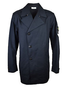 STONE ISLAND NERO Cappotto trench impermeabile giacca nuovo con etichetta