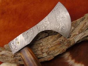 Wikinger Axt Damast Stahl mit Scheide handgeschmiedet Mittelalter Axt