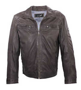 Jilani - Giacca Di Pelle Uomo Vera Agnello Nappa marrone NUOVO 9492