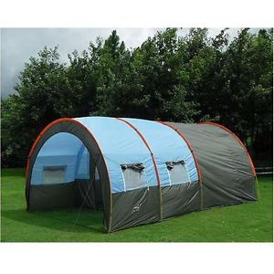 Large Camping tent Waterproof Canvas Fiberglass 5-8 People Family Tunnel 10 Pers