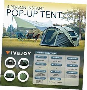 instant 4-person pop up tent - set up in lightning speed, easy fold up into