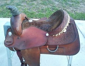 Pre-Owned BILLY COOK 17" ROPING SADDLE #339 VINTAGE(?) AMAZING LEATHER WORK L@@K