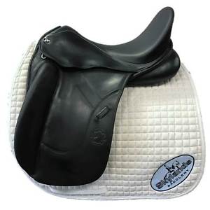 Used Hennig Sofa Dressage Saddle - Size 17 - 17.5" - Black