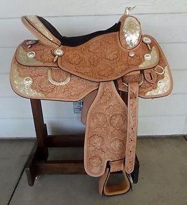 SILVER ROYAL IMPERIAL SHOW SADDLE. 16".  SELLS W/SADDLE CARRIER NOT RIDDEN IN