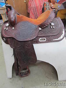 Circle Y Filigree Silver Softee Leather Show or Trail Saddle Used