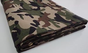 Camouflage 4.2m x 5.5m Canvas Tarp Camping Tarpaulin Strong Ripstop Camo Cover