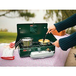 Coleman Camping Stove Fuel Unleaded Double Burner Dual Petrol Travel Cooker