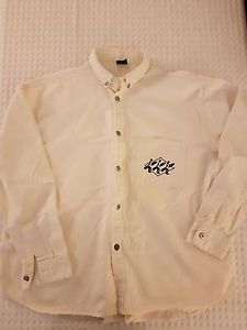 WEST BEACH Off-White | Cream Oxford Shirt | LARGE | Cotton | RARE