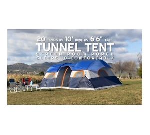 Ozark Trail 20' x 10' Tunnel Tent with Screen Porch, Sleeps 10