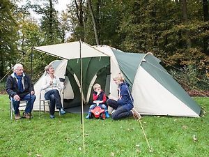 Family Camping Tent 6 People Dome Tent Sun Canopy Outdoor Sleeping Cabin Beige
