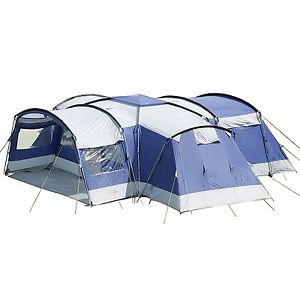 Large Family Group 12-person Hybrid design Tent with 3 Sleeping Rooms -2m