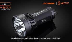 MILITARY-POLICE-JET BEAM T6 4X CREE XP-THE POLICE 4350 LM LED FLASHLIGHT [BLACK]