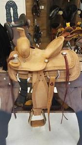 Double C Western Saddle, size: 12", 02, Ranch Roper Saddle, Natural / Cognac