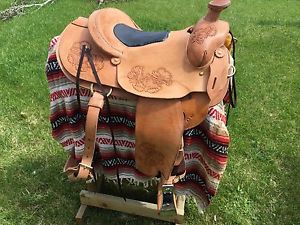 15 1/2" Western Roping Saddle, made by Master Saddle Maker Heinz Patberg