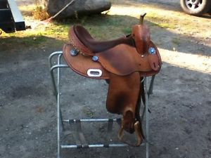 Custom RS Saddlery Barrel Racing Saddle, 15" Seat