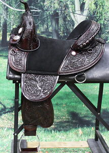 TW105MDB-F HILASON TREELESS WESTERN TRAIL BARREL RACING LEATHER HORSE SADDLE 16"