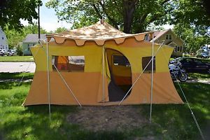 Huge Sears Canvas Tent 16'X10' ted williams retro Music Fest very nice complete