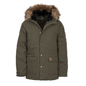 Carhartt Trapper Parka cypress oliva caldo Uomo Cappotto invernale con pelliccia