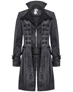 PUNK RAVE uomo gothic cappotto giacca grigio nero steampunk vintage vittoriano