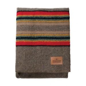 Wool Camp Blanket Queen Size Camping Lightweight Cabin Outdoor Cotton Mix Knit