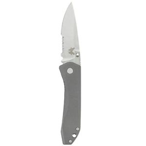 New Benchmade  Mini-Ti Monolock Serrated Drop-Point Folding Knife BM-585BK-2