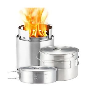 Solo Stove Campfire & Solo Stove 2 Pot Set Combo: Woodburning Camp Stove Grea...