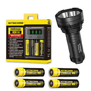 Bundle: Nitecore TM16GT Flashlight CREE XP-L HI V3 LED w/4x NL183 & I4 Charger