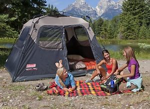 Coleman 6-Person Instant Cabin Tents Canopies Camping Hiking Outdoor Sports