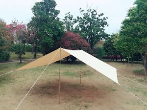 Beige Color Cotton Canvas Sun Shelter Front Awning for Bell Tent