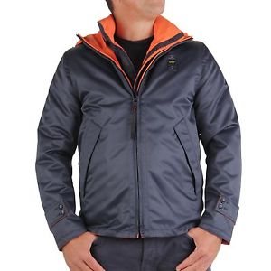 BLAUER USA Uomo Inverno Pieghevole Giacca Blu marino Arancione 0822 Taglia L