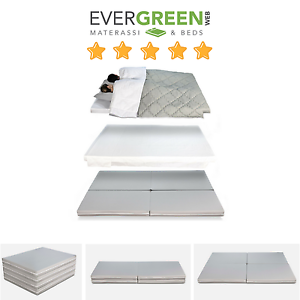 MATERASSINO CAMPEGGIO 4in1 MATRIMONIALE + SINGOLO + BIANCHERIA PIEGHEVOLE TENDA