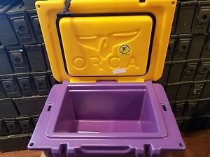 26 qt orca cooler purple and gold