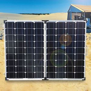 Mono 220W 12V Folding Solar Panel Kit for Caravan fridge LED Light Camping