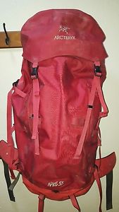 Arc'teryx Naos 55 WATERPROOF Backpack, size Medium, Red