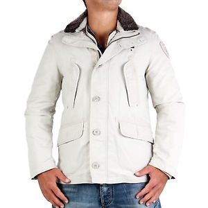 BLAUER USA Uomo Inverno Doppio Giacca ecrù BLU0343