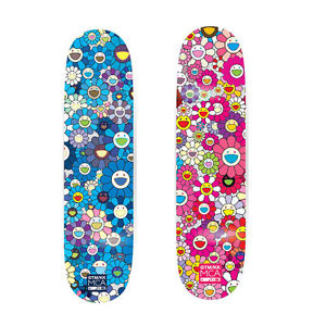 Takashi Murakami Complexcon MCA Skate Deck Set of 2 Multi Flower 8.0 Skateboard