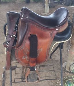 Ortho flex Amigo Saddle Leather Endurance Trail  Field Trial Pad Girth Collar