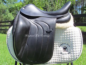 17.5 ANTARES ALTAIR calfskin black dressage saddle-3N flaps- 2015 MODEL!