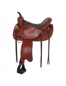 Tough-1 Western Strings Tooled Leather Border 16 1/2" Dark Oil RK936