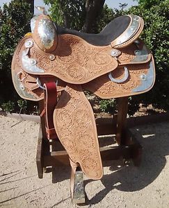 BEAUTIFUL SILVER 16' SHOW SADDLE USED ONE TIME FOR PHOTO SHOOT